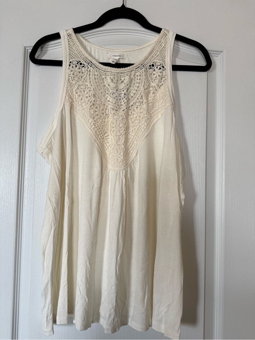 Maurices Ivory Crochet Sleeveless Top
